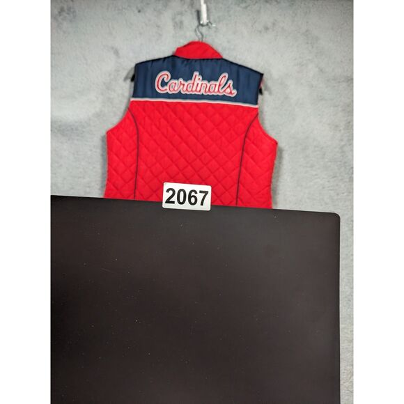 St. Louis Cardinals Quilted Women's Vest Zip Front MLB Baseball Red - Picture 5 of 5